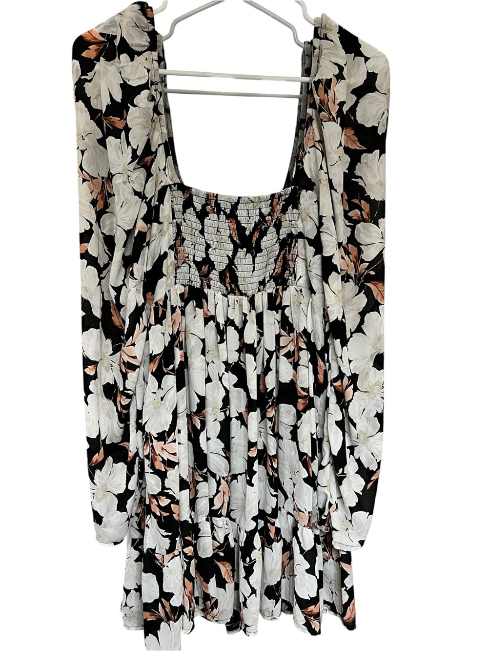 Abercrombie & Fitch Black Floral Long-Sleeve Scoop Dress - Picture 3 of 5